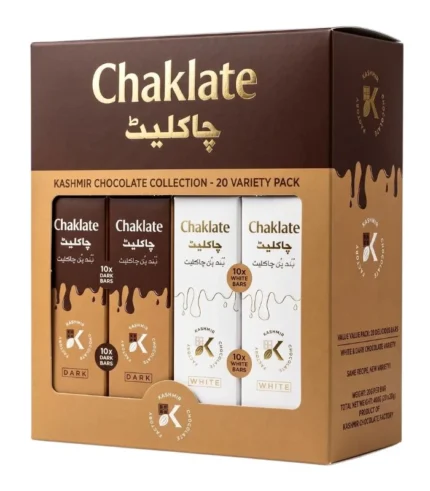 Chaklate white and dark chocolate bars pack of 20 20g each